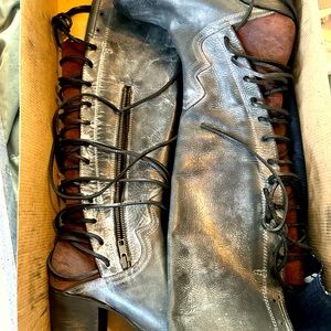 Freebird By Steven black Coal laced tall boots size 6